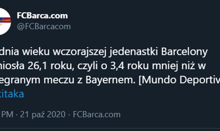 Tak zmieniła się ŚREDNIA WIEKU Barcy od 2-8 z Bayernem!